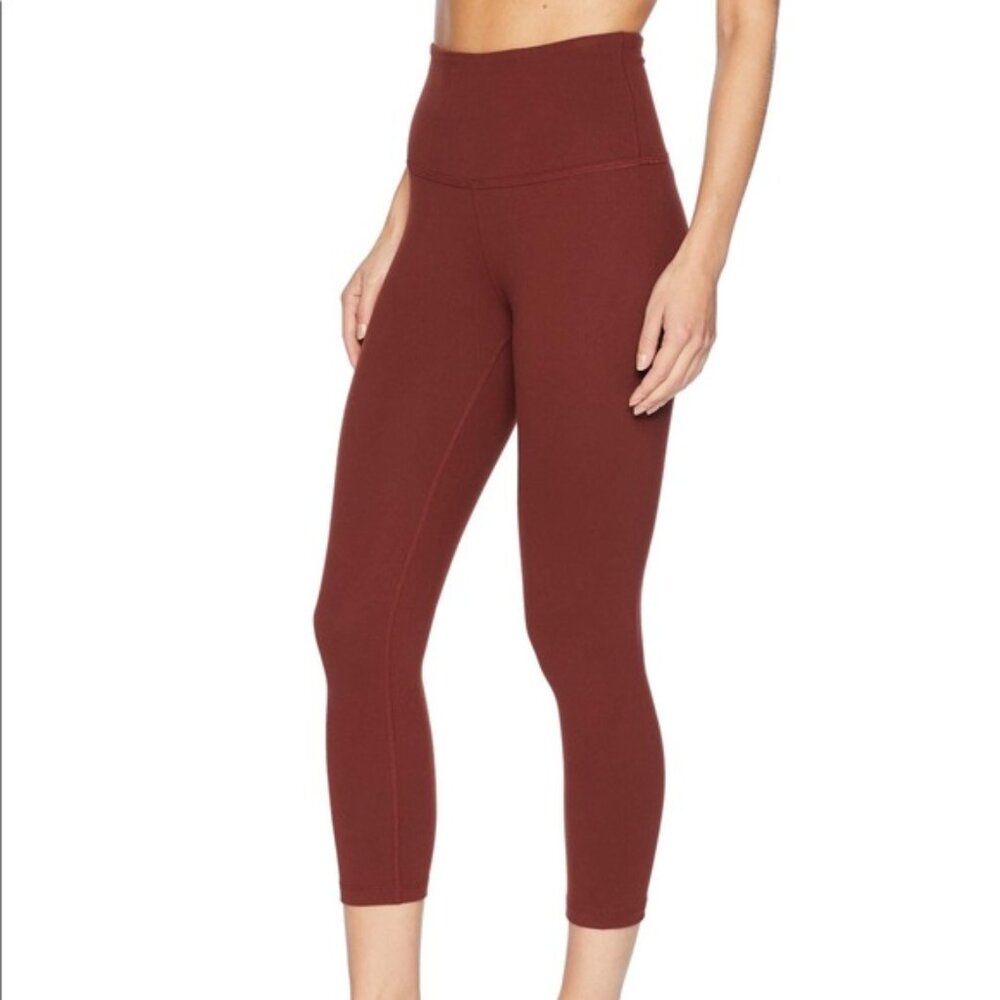 BEYOND YOGA Maroon High Rise Crop Leggings
